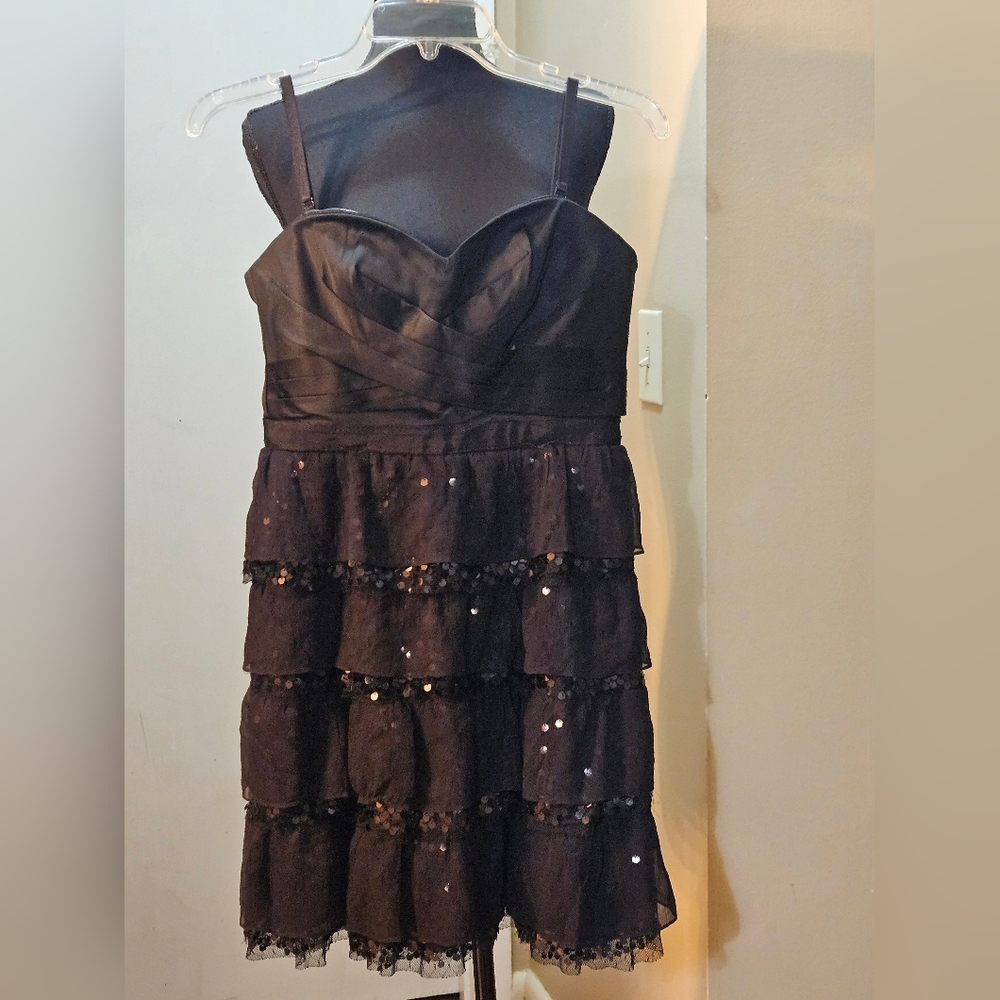 BCBGMAXAZARIA Black Sequin Cocktail Dress Size 6